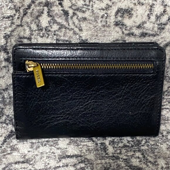 Fossil Liza Multifunction Leather Bi-fold Wallet in Black - Picture 3 of 7